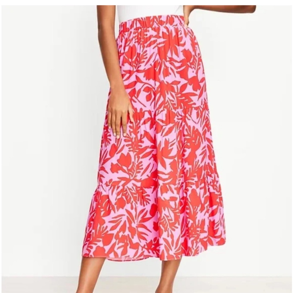 Loft.  Breezy tropical maxi skirt.